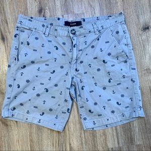 Hype Grey 100% Cotton Nautical Pattern Shorts | 34